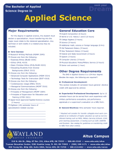 Applied Science Dream The Bachelor of Applied Science Degree in