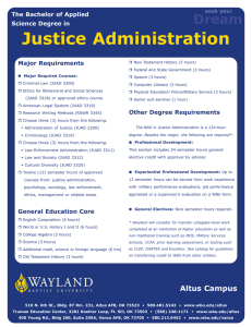 Justice Administration Dream The Bachelor of Applied Science Degree in