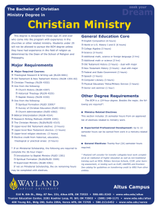 Christian Ministry Dream The Bachelor of Christian Ministry Degree in