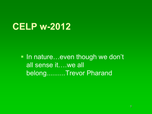 CELP w-2012  In nature…even though we don’t all sense it….we all