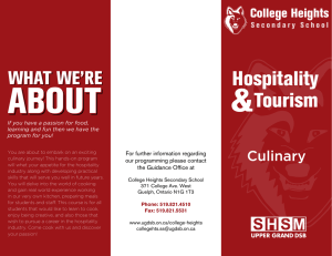 Hospitality Culinary College Heights