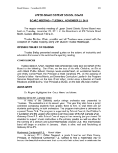 UPPER GRAND DISTRICT SCHOOL BOARD  – TUESDAY,  NOVEMBER 22, 2011