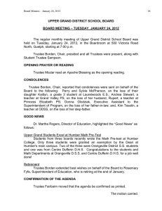 UPPER GRAND DISTRICT SCHOOL BOARD  – TUESDAY, JANUARY 24, 2012 BOARD MEETING