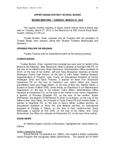 UPPER GRAND DISTRICT SCHOOL BOARD  – TUESDAY, MARCH 27, 2012 BOARD MEETING