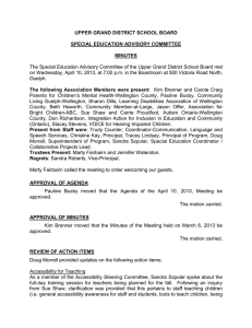 UPPER GRAND DISTRICT SCHOOL BOARD SPECIAL EDUCATION ADVISORY COMMITTEE MINUTES