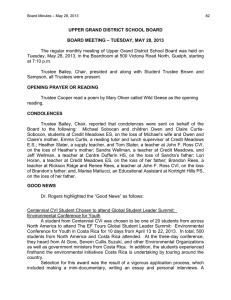 UPPER GRAND DISTRICT SCHOOL BOARD  – TUESDAY, MAY 28, 2013 BOARD MEETING