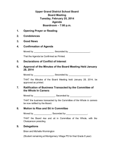 Upper Grand District School Board Board Meeting Tuesday, February 25, 2014 Agenda