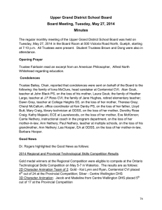 Upper Grand District School Board Board Meeting, Tuesday, May 27, 2014 Minutes