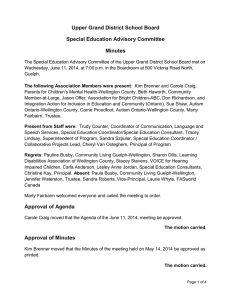Upper Grand District School Board Special Education Advisory Committee Minutes