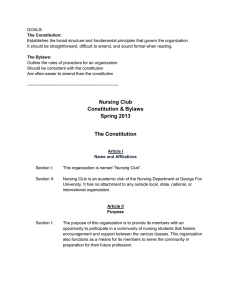 GOALS: Establishes the broad structure and fundamental principles that govern the... It should be straightforward, difficult to amend, and sound formal... The Constitution: