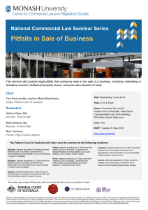 Pitfalls in Sale of Business National Commercial Law Seminar Series Chair