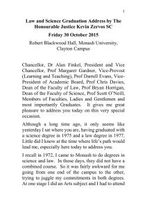 Law and Science Graduation Address by The Friday 30 October 2015