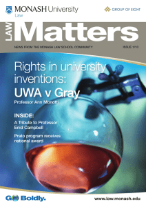 Matters Rights in university inventions: UWA v Gray