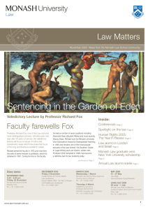 Sentencing in the Garden of Eden Law Matters Faculty farewells Fox