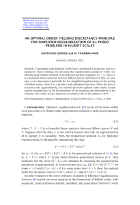 AN OPTIMAL ORDER YIELDING DISCREPANCY PRINCIPLE FOR SIMPLIFIED REGULARIZATION OF ILL-POSED