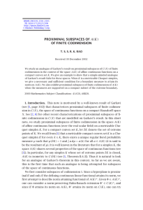 PROXIMINAL SUBSPACES Of Of FINITE CODIMENSION T. S. S. R. K. RAO