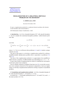 REGULARIZATION OF A UNILATERAL OBSTACLE PROBLEM ON THE BOUNDARY