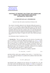 EXISTENCE OF PERIODIC SOLUTIONS AND HOMOCLINIC ORBITS FOR THIRD-ORDER NONLINEAR DIFFERENTIAL EQUATIONS