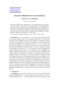 ON FUZZY SUBBUNDLES OF VECTOR BUNDLES V. MURALI and G. LUBCZONOK
