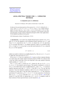 LOCAL SPECTRAL THEORY FOR MATRICES H. ELBJAOUI and E. H. ZEROUALI