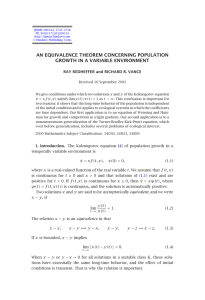 AN EQUIVALENCE THEOREM CONCERNING POPULATION GROWTH IN A VARIABLE ENVIRONMENT