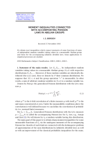 MOMENT INEQUALITIES CONNECTED WITH ACCOMPANYING POISSON LAWS IN ABELIAN GROUPS I. S. BORISOV