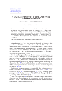 A NEW CHARACTERIZATION OF SOME ALTERNATING AND SYMMETRIC GROUPS