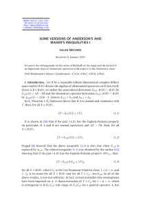 SOME VERSIONS OF ANDERSON’S AND MAHER’S INEQUALITIES I SALAH MECHERI
