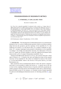 PSEUDOINVERSION OF DEGENERATE METRICS C. ATINDOGBE, J.-P. EZIN, and JOËL TOSSA