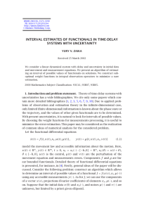 INTERVAL ESTIMATES OF FUNCTIONALS IN TIME-DELAY SYSTEMS WITH UNCERTAINTY YURY V. ZAIKA