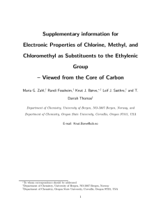 Supplementary information for Electronic Properties of Chlorine, Methyl, and