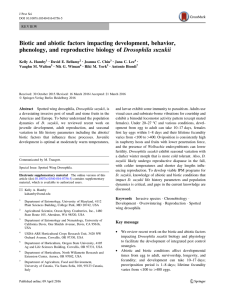 Biotic and abiotic factors impacting development, behavior,