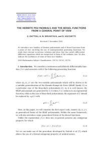 THE HERMITE POLYNOMIALS AND THE BESSEL FUNCTIONS
