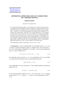 DIFFERENTIAL OPERATORS AND FLAT CONNECTIONS ON A RIEMANN SURFACE INDRANIL BISWAS