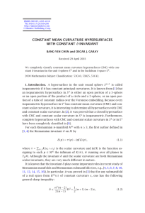 CONSTANT MEAN CURVATURE HYPERSURFACES WITH CONSTANT BANG-YEN CHEN and OSCAR J. GARAY