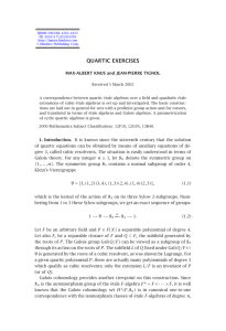 QUARTIC EXERCISES MAX-ALBERT KNUS and JEAN-PIERRE TIGNOL