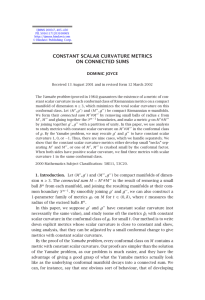 CONSTANT SCALAR CURVATURE METRICS ON CONNECTED SUMS DOMINIC JOYCE