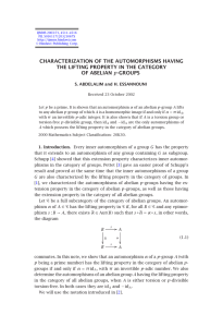 CHARACTERIZATION OF THE AUTOMORPHISMS HAVING THE LIFTING PROPERTY IN THE CATEGORY