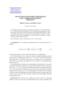 ON VECTOR-VALUED HARDY MARTINGALES AND A GENERALIZED JENSEN’S INEQUALITY