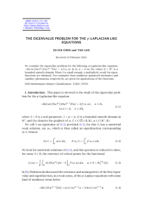 THE EIGENVALUE PROBLEM FOR THE EQUATIONS ZU-CHI CHEN and TAO LUO