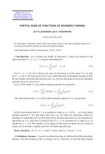 PARTIAL SUMS OF FUNCTIONS OF BOUNDED TURNING