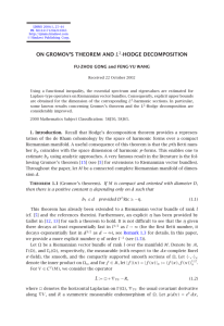 ON GROMOV’S THEOREM AND -HODGE DECOMPOSITION FU-ZHOU GONG and FENG-YU WANG