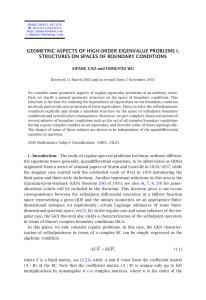 GEOMETRIC ASPECTS OF HIGH-ORDER EIGENVALUE PROBLEMS I.