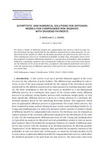 ASYMPTOTIC AND NUMERICAL SOLUTIONS FOR DIFFUSION MODELS FOR COMPOUNDED RISK RESERVES