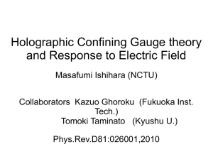 Holographic Confining Gauge theory and Response to Electric Field