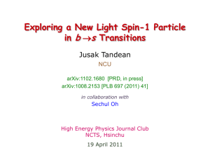 b s Exploring a New Light Spin-1 Particle in