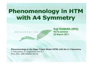 Koji TSUMURA (NTU) NCTS seminar 22 March 2011