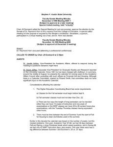Stephen F. Austin State University  Faculty Senate Meeting Minutes