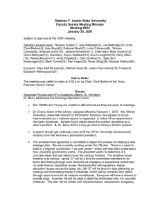 Stephen F. Austin State University Faculty Senate Meeting Minutes Meeting #354