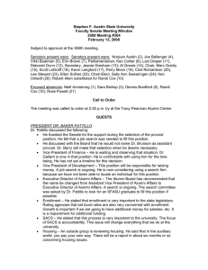 Stephen F. Austin State University Faculty Senate Meeting Minutes 2008 Meeting #364